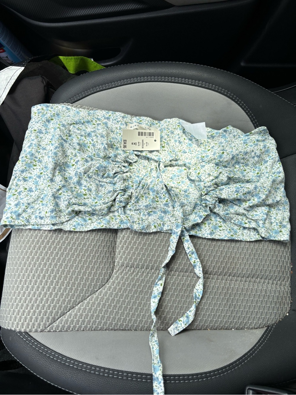 Aeropostale Floral Strapless Tie Front Crop Top